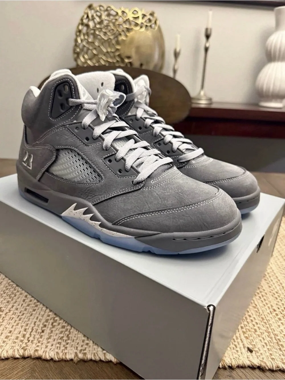 Men's Grey Suede High-Top Sneakers